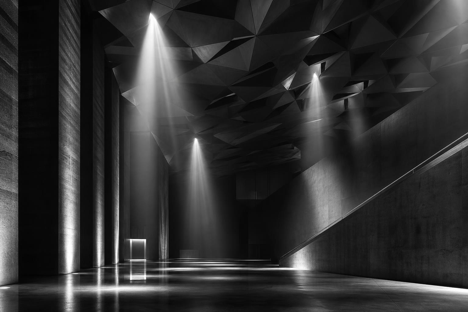 Cinematic empty gala hall before doors open